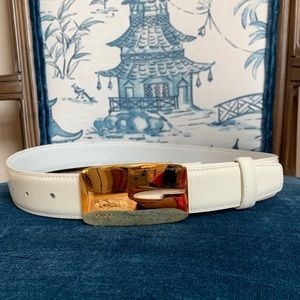 Gucci Belt • Gold + White • Vintage
